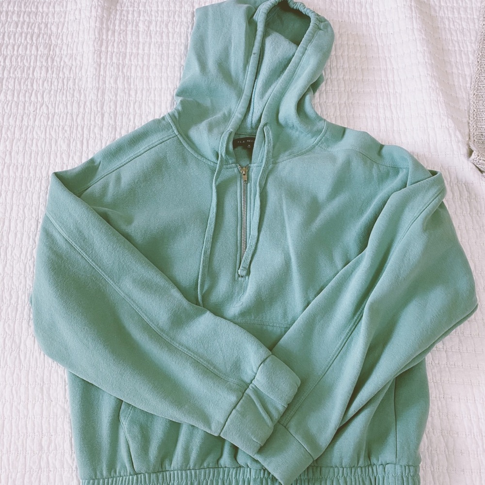 Cropped Half Zip Hoodie